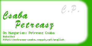 csaba petreasz business card